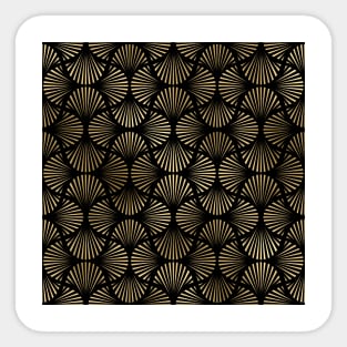 Vintage Foil Palm Fans in Black and Gold Art Deco Neo Classical Pattern Sticker